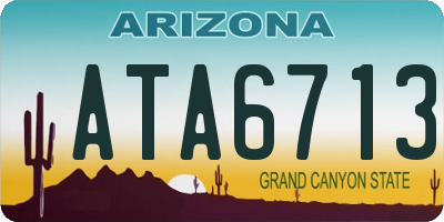 AZ license plate ATA6713