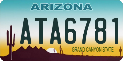AZ license plate ATA6781