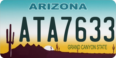 AZ license plate ATA7633