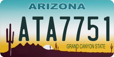 AZ license plate ATA7751
