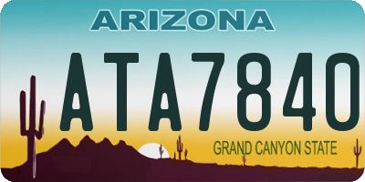 AZ license plate ATA7840