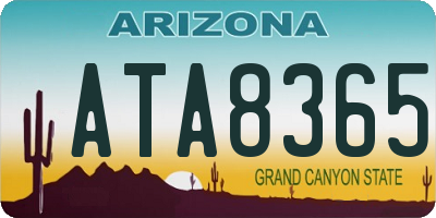 AZ license plate ATA8365