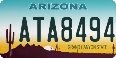 AZ license plate ATA8494