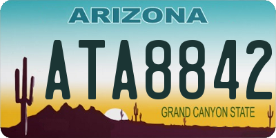 AZ license plate ATA8842