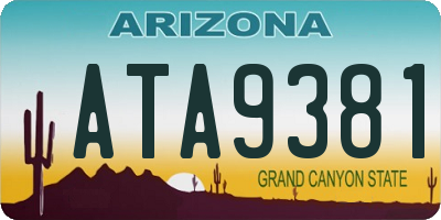 AZ license plate ATA9381