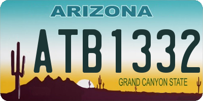 AZ license plate ATB1332