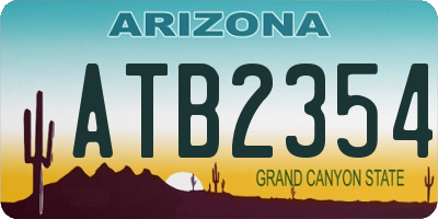 AZ license plate ATB2354