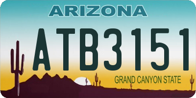 AZ license plate ATB3151