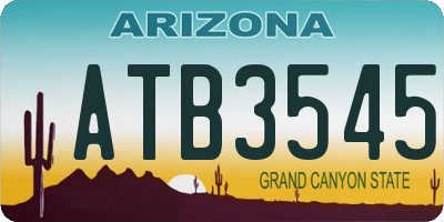 AZ license plate ATB3545