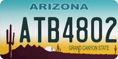 AZ license plate ATB4802