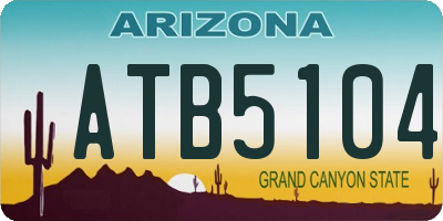 AZ license plate ATB5104