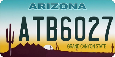 AZ license plate ATB6027