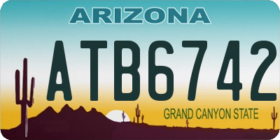 AZ license plate ATB6742