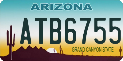 AZ license plate ATB6755