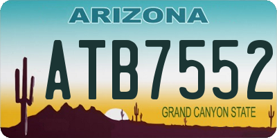 AZ license plate ATB7552