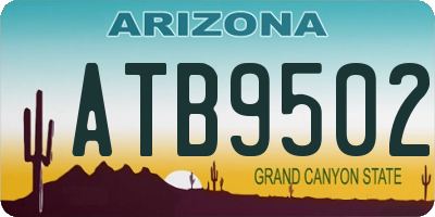 AZ license plate ATB9502