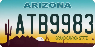 AZ license plate ATB9983