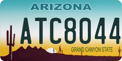 AZ license plate ATC8044