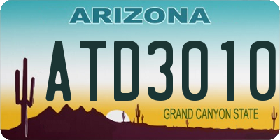 AZ license plate ATD3010