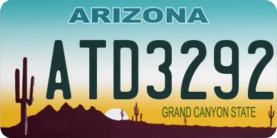 AZ license plate ATD3292
