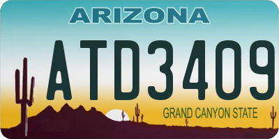 AZ license plate ATD3409