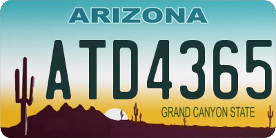 AZ license plate ATD4365