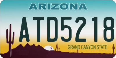 AZ license plate ATD5218