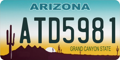 AZ license plate ATD5981