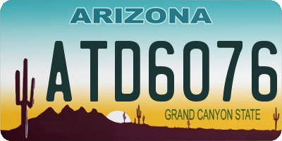 AZ license plate ATD6076