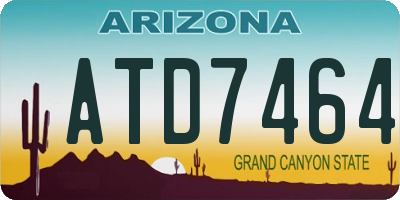 AZ license plate ATD7464