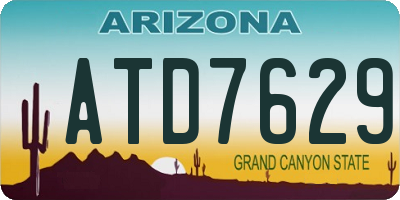 AZ license plate ATD7629