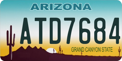 AZ license plate ATD7684
