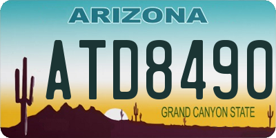 AZ license plate ATD8490