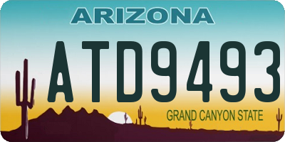 AZ license plate ATD9493