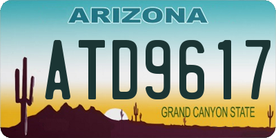 AZ license plate ATD9617