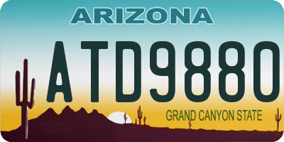 AZ license plate ATD9880