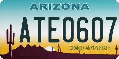 AZ license plate ATE0607