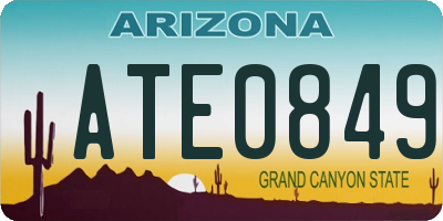AZ license plate ATE0849