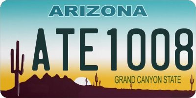 AZ license plate ATE1008