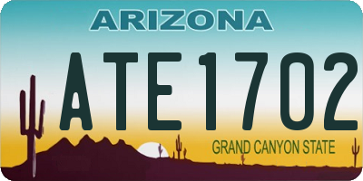 AZ license plate ATE1702