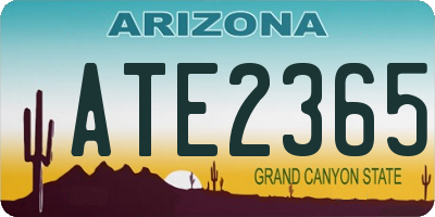 AZ license plate ATE2365