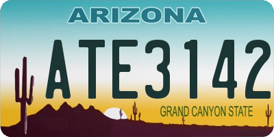 AZ license plate ATE3142