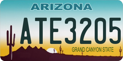 AZ license plate ATE3205