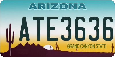 AZ license plate ATE3636