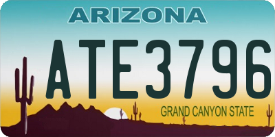 AZ license plate ATE3796