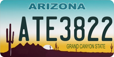 AZ license plate ATE3822