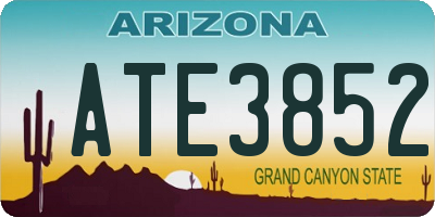 AZ license plate ATE3852