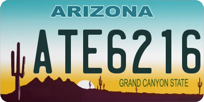 AZ license plate ATE6216