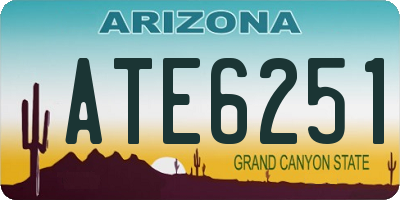 AZ license plate ATE6251