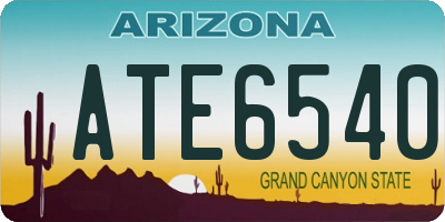 AZ license plate ATE6540